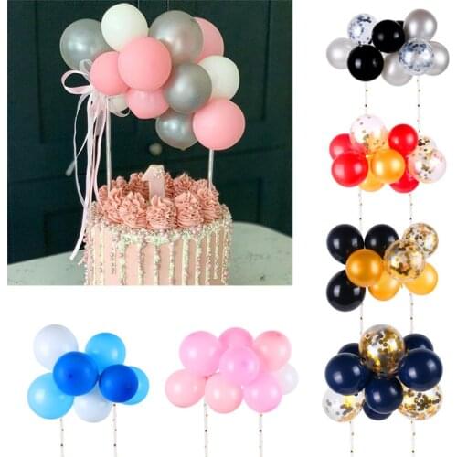 Wedding Decor Confetti Balloon Cake Topper Baby Shower Mini Latex Craft Cake Topper Birthday Party Decoration For Home Supplies