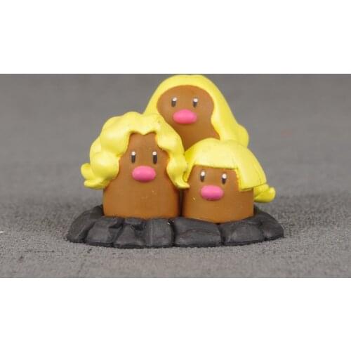 TAKARA TOMY Genuine Pokemon Action Figure Pictorial Book 051 Dugtrio MC Elf Model Doll Collect Souvenirs Toy Gifts