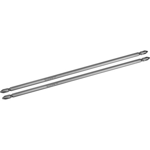 Uxcell 2pcs 1/4inch Hex Shank 300mm Length Magnetic Screwdriver PH2 Phillips Double-Head Screwdriver Bits S2 Alloy Steel