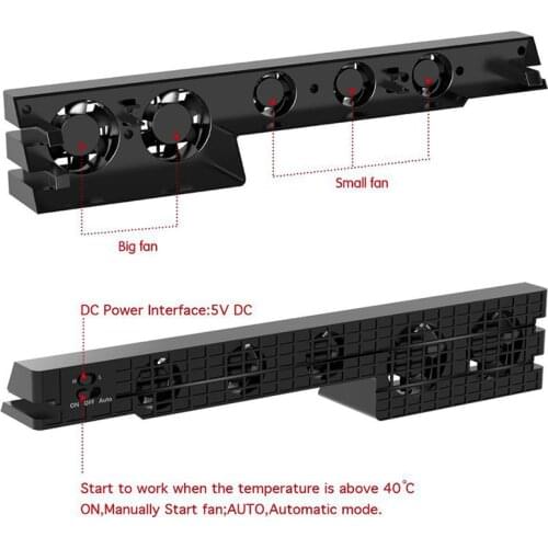 PS4 Pro Cooling Cooler Fan Super Turbo Temperature Control with USB Cable for Sony Playstation 4 PS4 Pro Console Vertical Stand