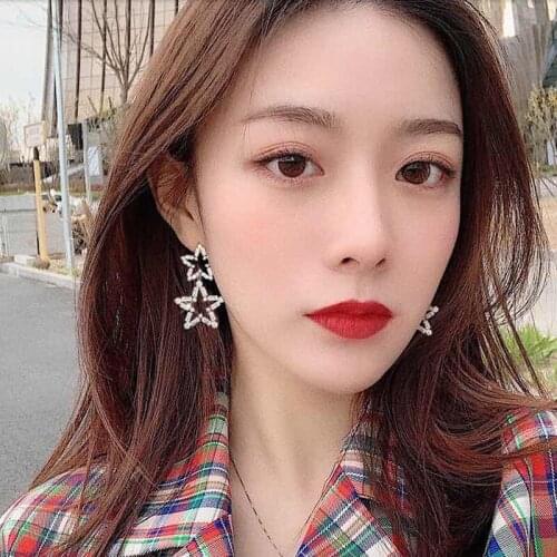 HIBRIDE New Fashion Brincos Bijoux Star Design Drop Earrings Charming AAA Cubic Zircon Earrings for Lady Accessories E-659
