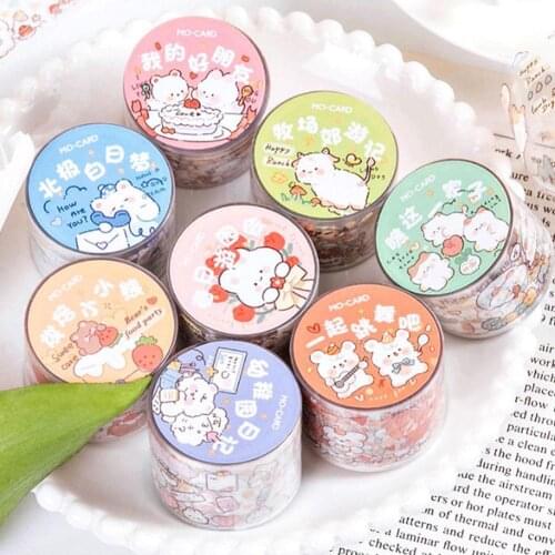 1 Roll Cute Cartoon Washi Tape Ins Style Creative Single Washi Tape Decor Hand Account DIY Material Wonderful Party Series