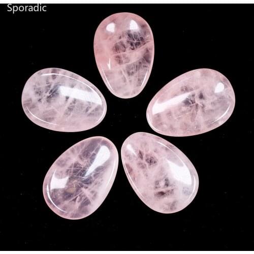 1PC Natural Rose Quartz Thumb Massage Stone Worry-free Decompression Thumb Gemstone Crafts Wood Magic Stone Ornament Gifts