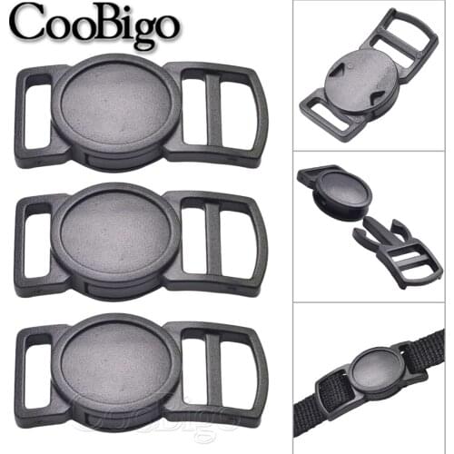 10pcs Black Release Buckles Round Plastic Safety Breakaway for Outdoor Camping Paracord Bracelet Webbing Bag Apparel Accessories