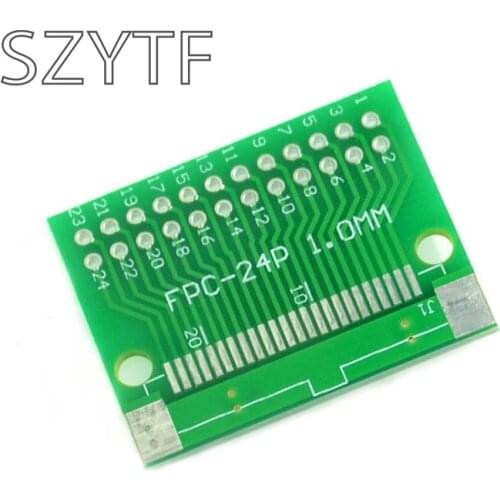 10pcs/bag 0.5mm FPC 24PIN turn 2.54mm DIP adapter board 1mm Thick TFT LCD socket
