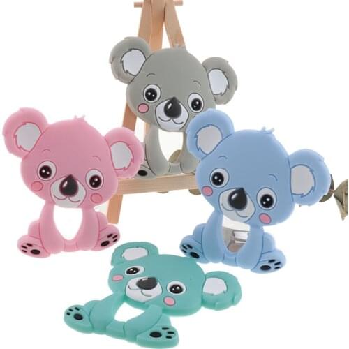 20Pcs Koala Baby Teether Silicone Teething Necklace Pendant For Pacifier Teething Rings Silicone Teethers Baby Toys BPA Free