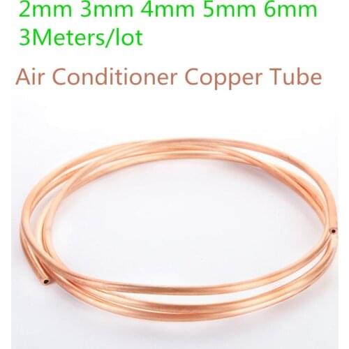 3Meters/lot Hollow copper tube Outer Diameter:3mm-6mm Thickness:1mm Flexible Copper Tube Air Conditioner Copper Tube Pipe