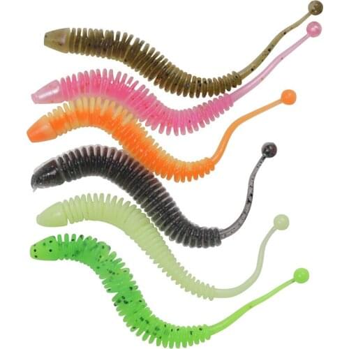 Squirrel Tail Soft Worm 8cm A Pack of 6 Sofe Lures