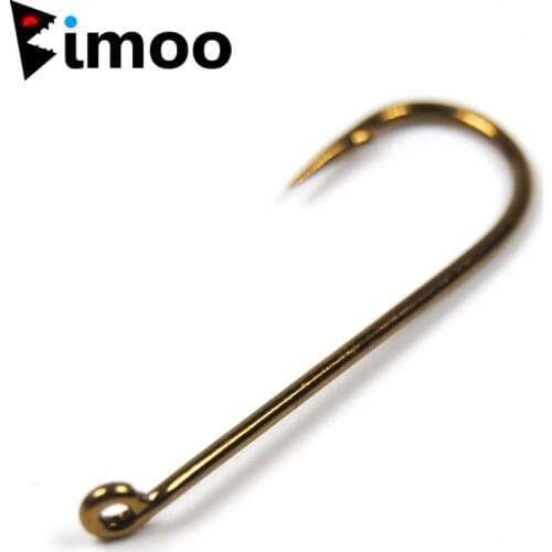 Bimoo Premium 25pcs Streamer Fly Hook 3X Long Shank 2X Strong Wire Bronzed Finish Stone Prince / Copper John Fly Tying Hook