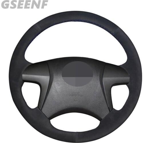 Car Steering Wheel Cover For Toyota Camry 2007-2011 Highlander 2008-2014 Black Hand-stitched Suede DIY Steering Wheel Cover