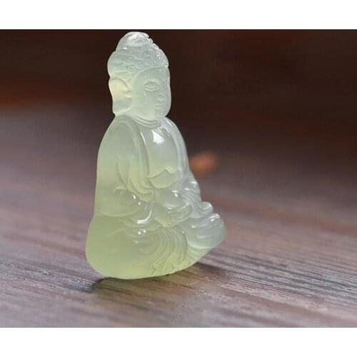 Free shipping Chinese liaoning xiuyan jade hand-carved the statue of buddha,delicate