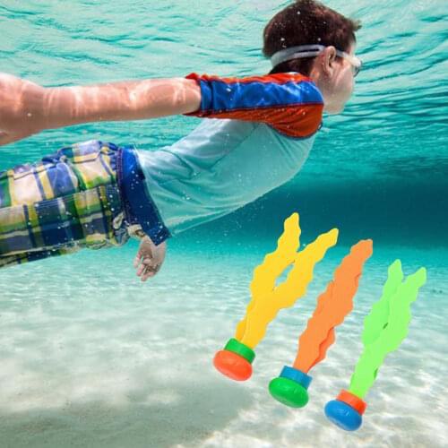 3pcs Kids Plants Diving Toy Sports Grab Stick Sea Plant Summer Training