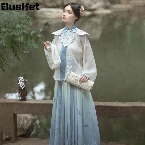 Hanfu Women Fairy Ancient Chinese Costume Embroidery Retro Ming Dynasty Princess Festival Outfit Ancient Hanfu Dress Cosplay