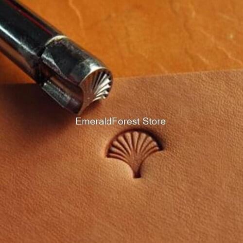 Leather carving leather art printing tools DIY hand tools Newly carved steel scallops Sector decorative printing
