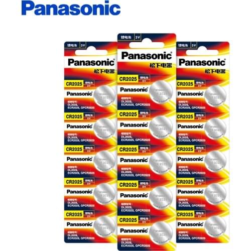 Panasonic 15Pcs/Lot CR2025 Button Battery 20mm*2.5mm 3V Lithium Button Coin Cell Watch Batteries for Watch Computer CR 2025