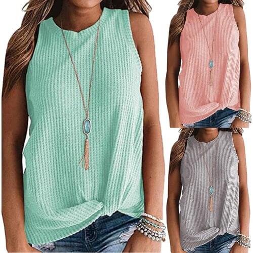 Fashion Women Sweater Vest Solid Color O Neck Sleeveless Knotted Knitted Sweater Vest Womens Clothing pull femme 2021