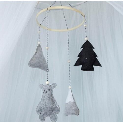 Nordic Felt Cloud Bear Mountain Hanging Garlands Wind Chimes Baby Tent Bed Bell Kids Room Decoration Nursery Ornaments Props