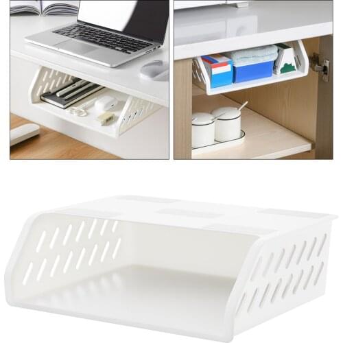 Plastic Hidden Desk Drawer Box for Office Home Cabinet Makeup Supplies
