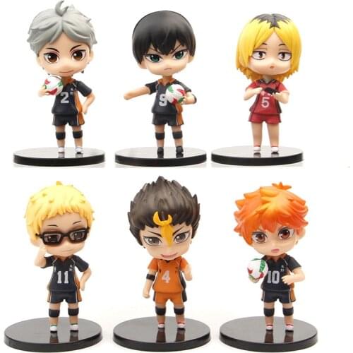 Full Set Volleyball Juvenile Anime Haikyuu Action Figure Big Head Kenma Hinata Shoyo Tobio Koushi Model Toy Boy Gift Collectible