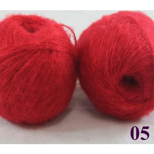 Sale Lot of 2 balls x 50g LACE MOHAIR Cashmere silk hand Yarn Knitting Red 290-05