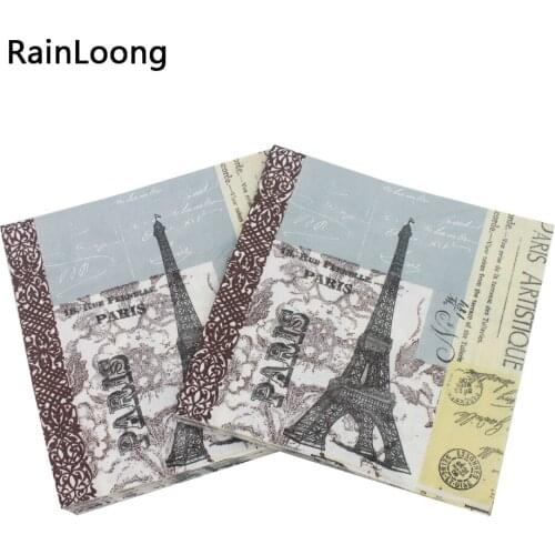 [RainLoong] Wedding Paper Napkins Tower Decoupage Festive & Party Tissue Napkins Paper 33cm*33cm 1 pack (20pcs/pack)
