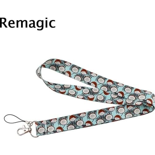 Drinks Coconut Juice Lanyard for Keys Phone Cool Neck Strap Lanyard for Camera Whistle ID Badge Cute webbings ribbons Gifts