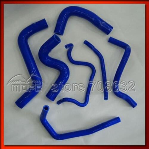 7PCS Original Logo Silicone Hose For Toyota Yaris 1NZFE1.5 2006~ Blue