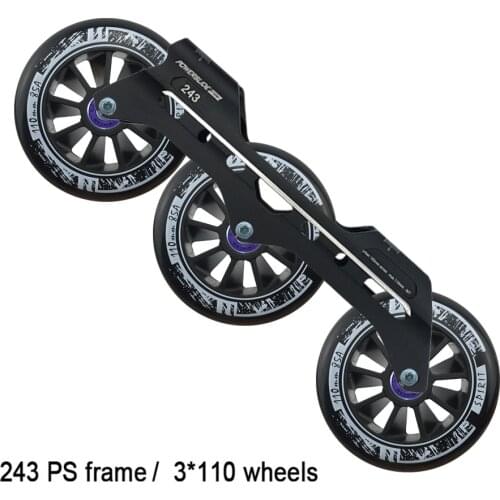 Powerslide Speed Inline Skates 3*110 mm Frame 243 mm With 110 mm 85 A Spirit Wheel For 165 mm Distance Skating Boots Patine Base