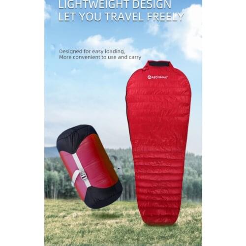 AEGISMAX NANO Red 700FP Ultra Dry White Goose Down Mummy Adult Outdoor Camping Spring Autumn Sleeping Bag