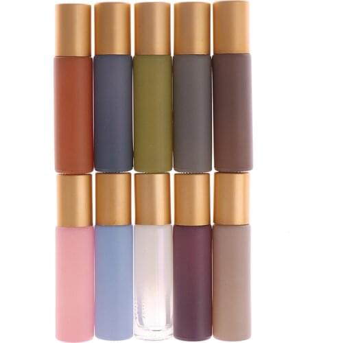 10 ML Glass Essential Oil Roll On Bottle Metal Roller Ball Perfume Aromatherapy for mixing dispensing massage oils