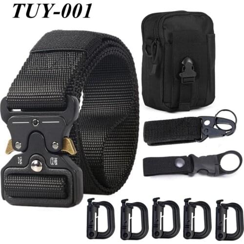 Tactical Belt Military Utility Belt Nylon Web Rigger Belt Work Belt with Heavy-Duty Quick-Release Buckle for Cycling Camping