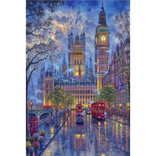 Street view of Big Ben The wooden puzzle 1000 pieces ersion jigsaw puzzle white card adult childrens educational toys