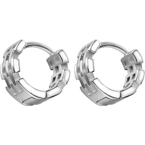 Stainless Steel Vintage Men Mechanics Punk Rock Hoop Earrings Jewelry Gift For Him