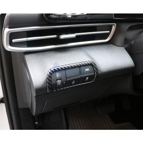 Carbon Fiber Look Interior Light Switch Cover Outlet Trim Model Car Styling For Hyundai Elantra CN7 2020 2021 Accessories