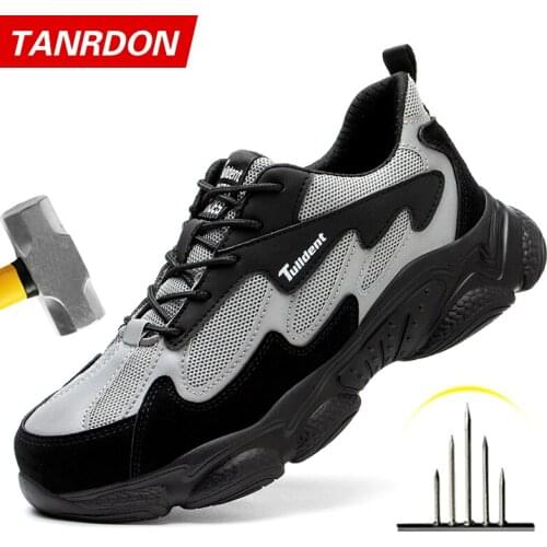 High Quality Work Shoes Men Safety Boots Indestructible Steel Toe Shoes Work Sneakers Anti-Puncture Safety Shoes Military Boots
