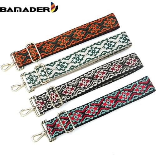 Womens Backpack Shoulder Strap Thickened Canvas Jacquard Bag Strap 5CM Belt Removable DIY Shoulder Rainbow Handbag Accessories