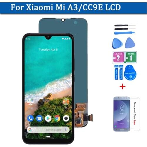Super AMOLED Display For Xiaomi Mi A3 MiA3 LCD Touch Screen Digitizer Assembly For Xiaomi Mi CC9E Display Replacement Part