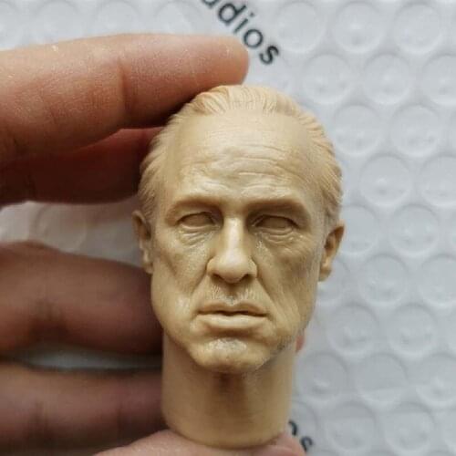 1/6 Marlon Brando Unpainted Head Sculpt Carved For 12" Male Action Figure Toys