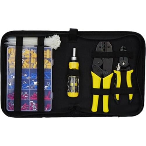 1Set Repair/Installation tools Multifunctional automatic wire stripper Cold press pliers with yellow handle 2SD-041 Screwdrivers