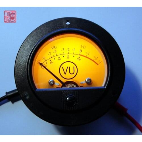1pcs SO65T Pointer Retro Dial Scale Design VU Meter With Yellow Backlight