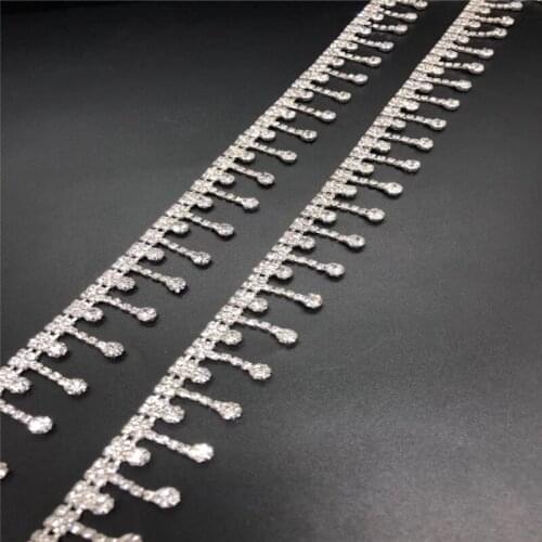 10Yards Silver AB Rhinestone Chain Trimming Sewing Crystal Rhinestone Diamond Trim for Party Wedding Decor
