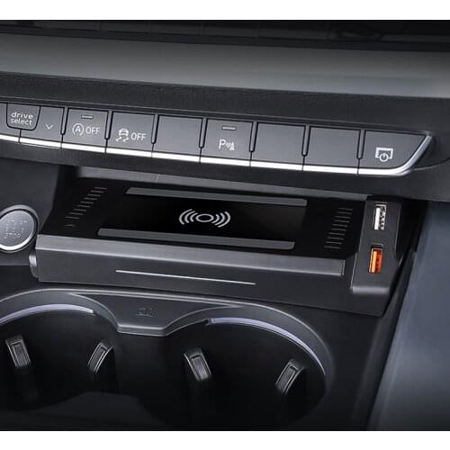 15W car QI wireless charging phone charger for Audi A4 B9 A5 2017-2021 accessories charging plate charging phone holder
