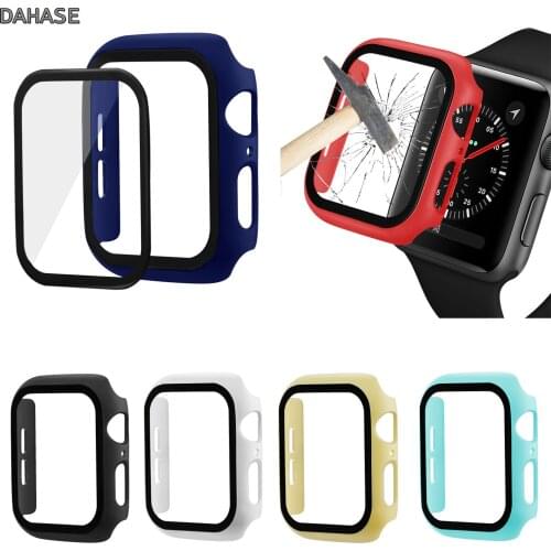 3D 9H Tempered Glass Screen Protector Cover For Apple Watch 44mm 42mm 40mm 38mm Case Shell For iWatch 2 3 4 5 6 SE Screen Film