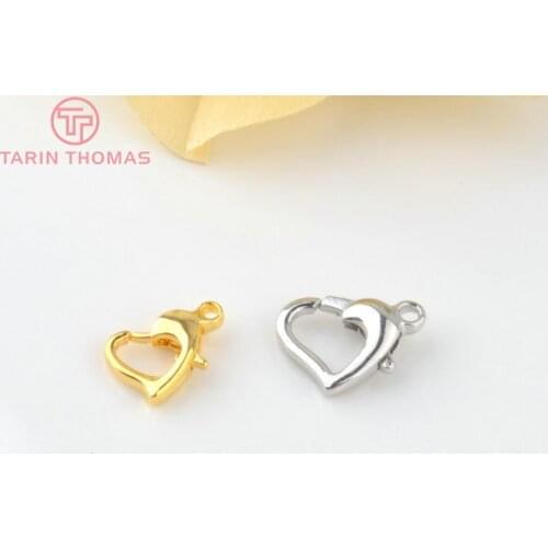 10PCS 8MM 10MM Brass Heart Dolphin Shaped Lobster Clasps Connect Necklaces and Bracelets Clasps For Jewelry Making Accessorie