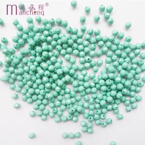50PCS / Lots hqd серьги 6MM Blue Polygonal acrylic plastic ball Loose beads Accessorie For Making кольца anime маска анонимуса