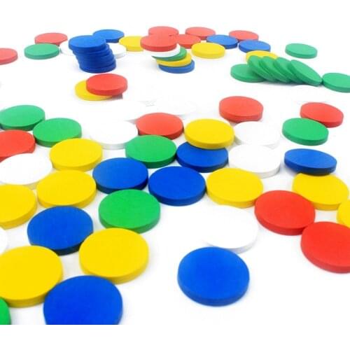 50Pcs/Lot Montessori Materials Wooden Toy Colors Sense Rounds Blocks Baby Math Toys Early Development Teaching Aids Educational