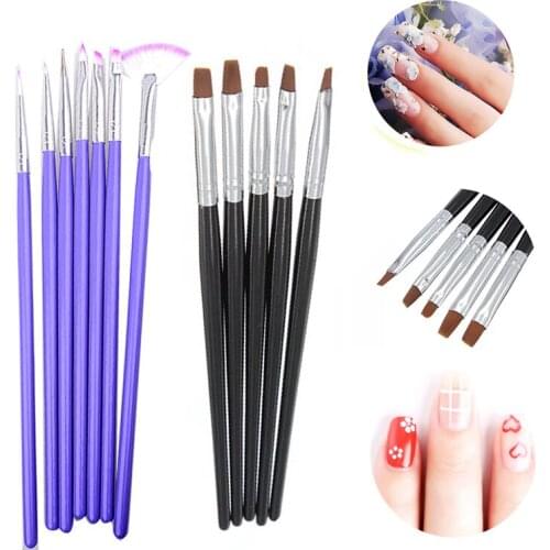 Acrylic Nail Brushes Kit DIY Manicure Nail Polishing Painting Brush Pen Nail Art Accessories Remove Dust Cleaning Brush Tools