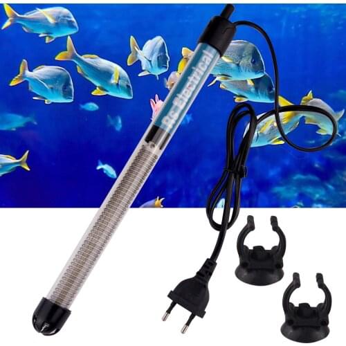 Aquarium Fish Tank Automatic Water Heater 25W/100W/200W Adjustable Temperature Hermostat Heating Rod with 2 Suction Cups EU Plug
