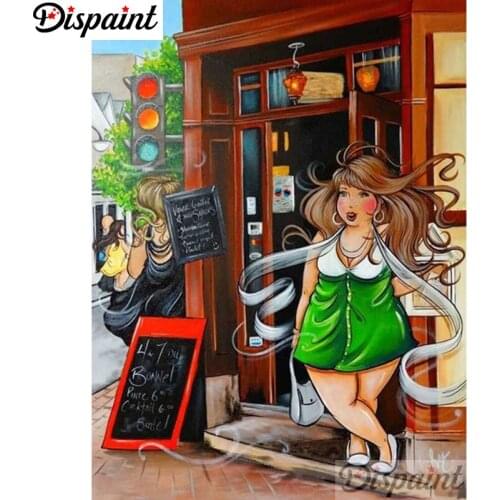 Dispaint Full Square/Round Drill 5D DIY Diamond Painting "Fat woman" Embroidery Cross Stitch 3D Home Decor A06317