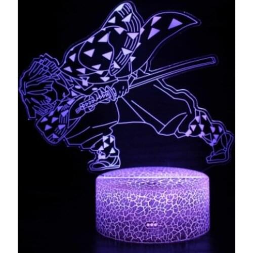 Anime Demon Slayer Acrylic Led Night Light Kimetsu No Yaiba Nezuko Kamado Figure Led for Bedroom Decor Table 3d Lamp Gift